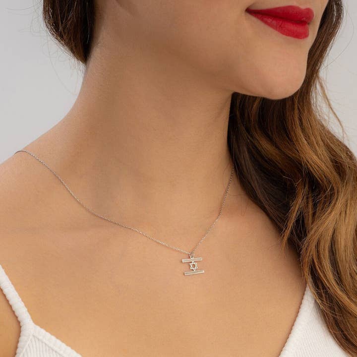 Koch La Ni Jewelry - Wholesale Pendant/Charm Necklace - 18K Gold Plated Stainless Steel Israel Flag Necklace