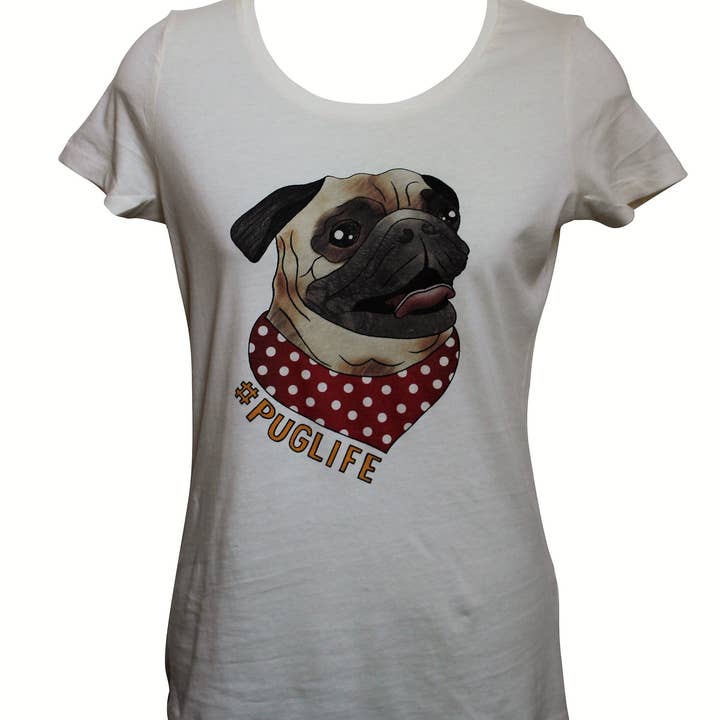 Camiseta Pug de algodón orgánico para venta al por mayor de Deidaa