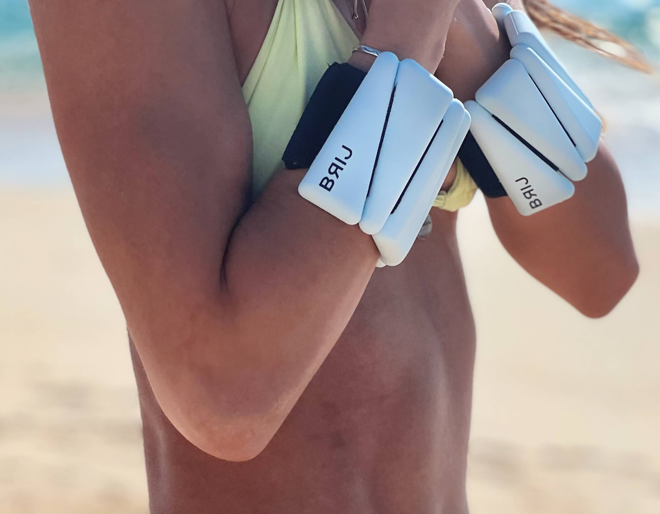 Move Me Barr - Vendita all'ingrosso Attrezzatura per il fitness - BRIJ - Set da 2 pesi da polso regolabili indossabili (1 lb ciascuno)2