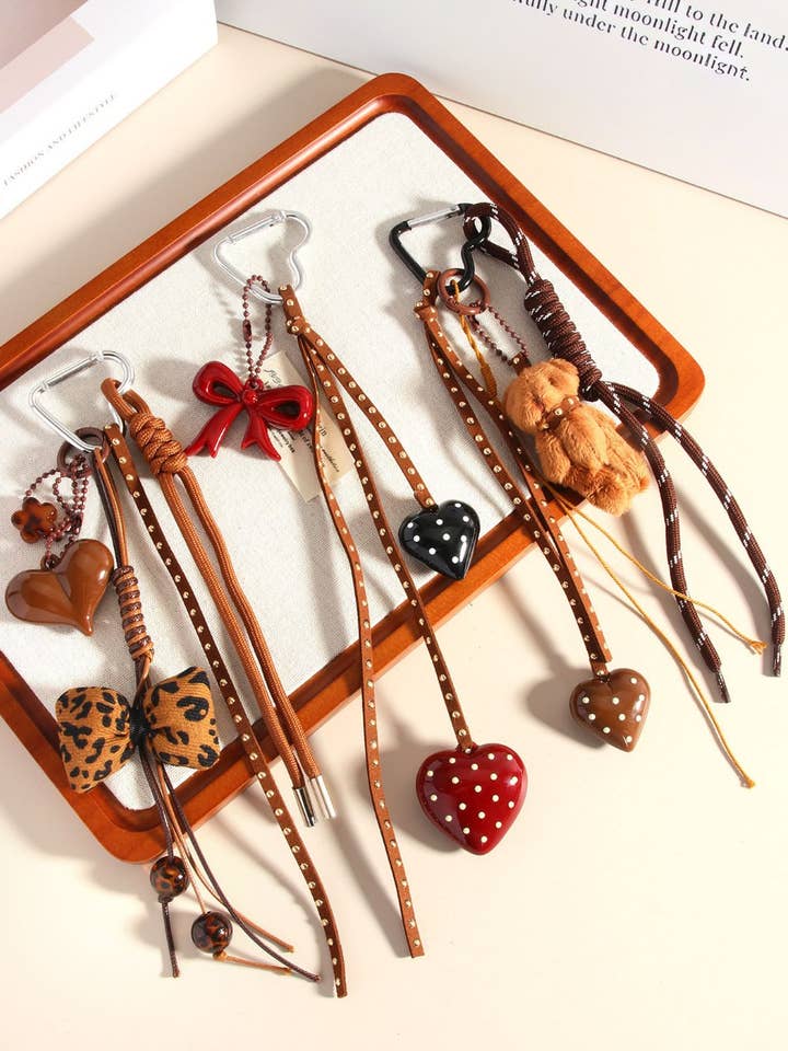 Love Bow Cute Keychain Bag CHarms DP25B528 for wholesale by Dipped Shop