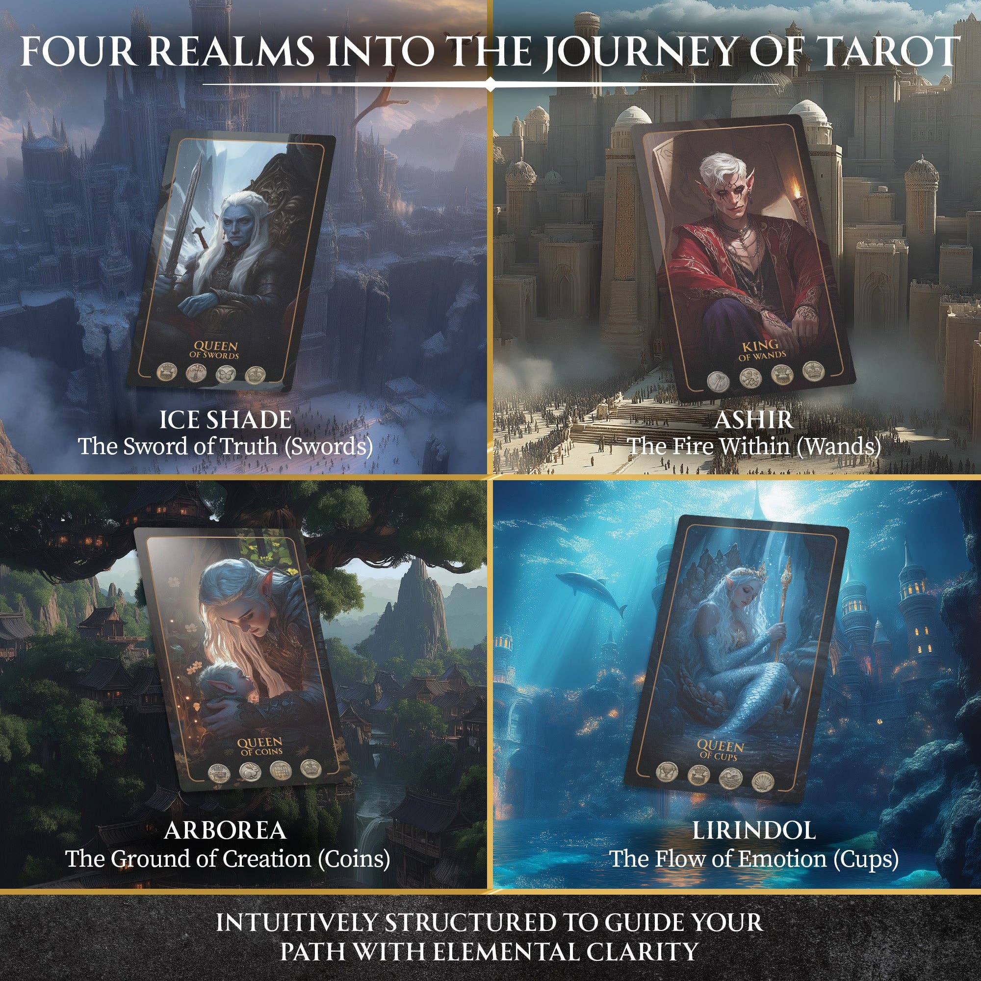 Earth Moon Magick - Wholesale Tarot Cards - TALISMAN Edition of Tarot of Sacred Kingdoms Deck & Guidebook11