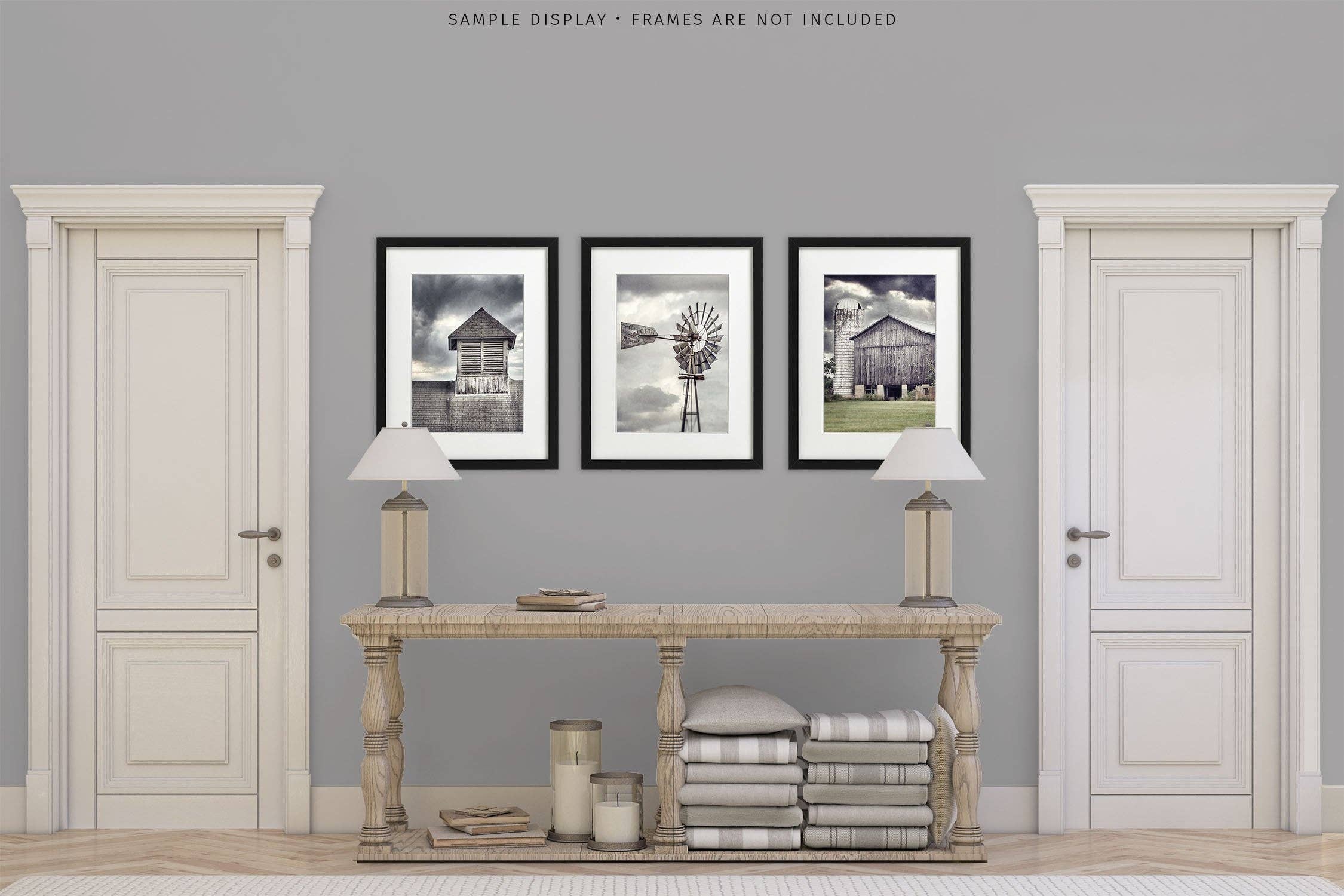 Lisa Russo Fine Art - Wholesale Gallery Wall Set - Grey Barns and Windmill | Art Prints Set of 31