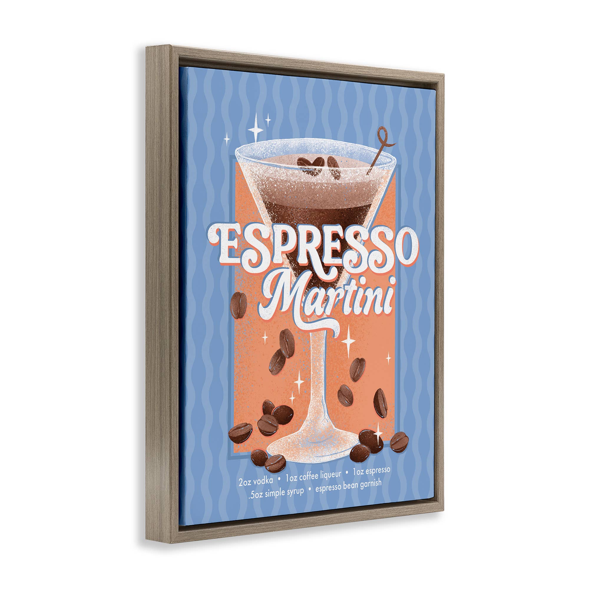 Stupell Industries - Wholesale Wall sign - Retro Espresso Martini & Recipe - Framed Wall Art18