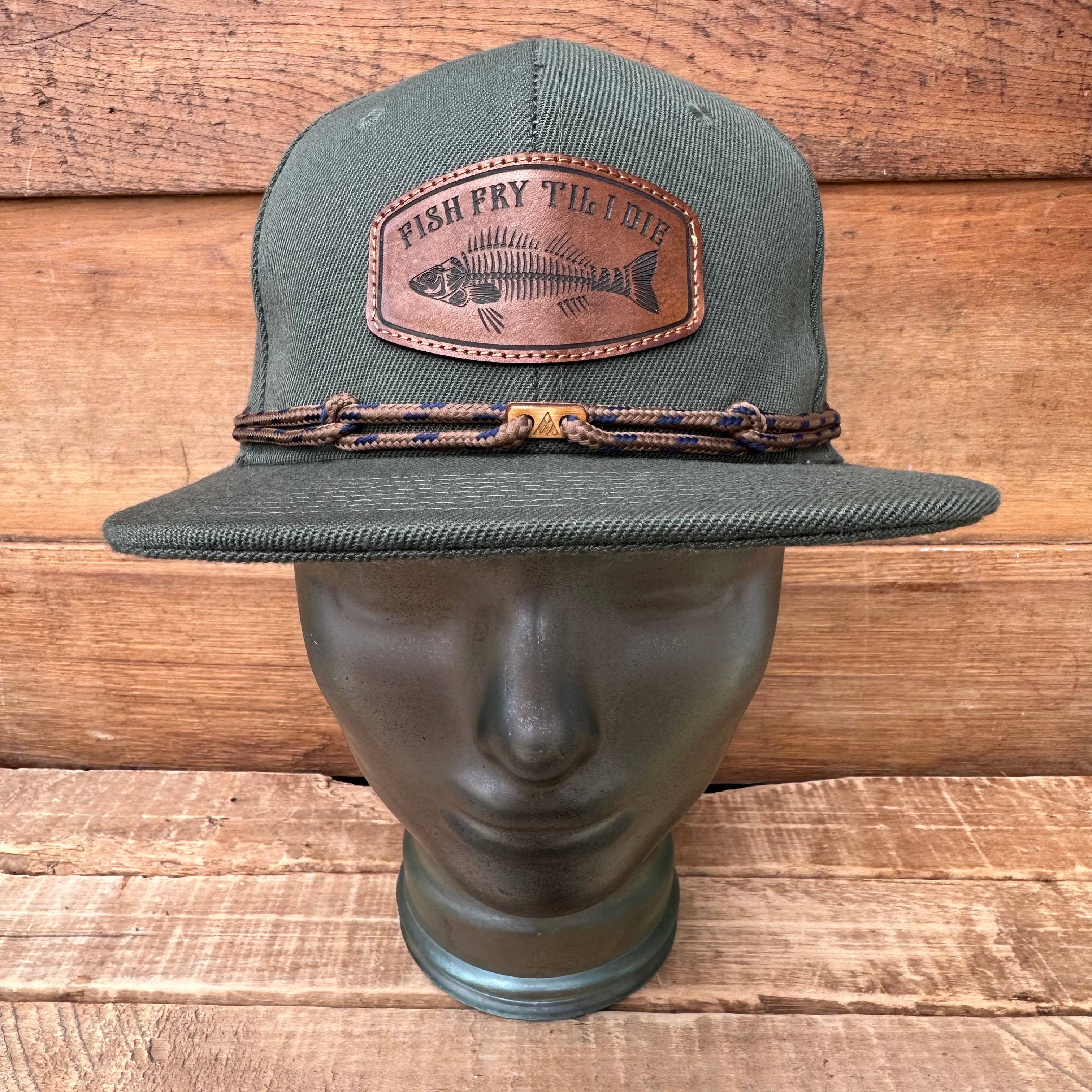 Midwest Apparel - Wholesale Flat Brim Cap - Unisex - Olive Green Fish Fry Hat3