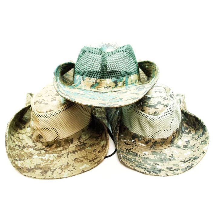 HALLEE - Wholesale Bucket Hat - Unisex - Desert Digital Camouflage Mesh Bucket Hat - Assorted8