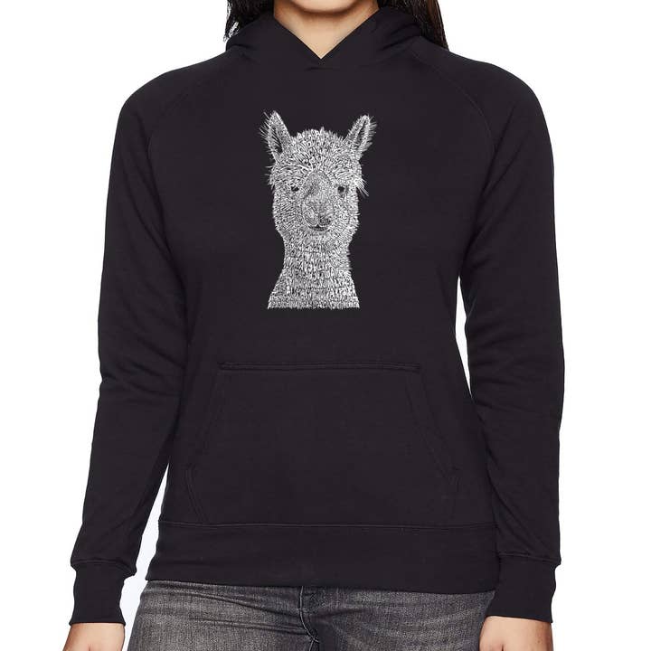 Women's Word Art Hooded Sweatshirt -Alpaca for wholesale by LA Pop Art