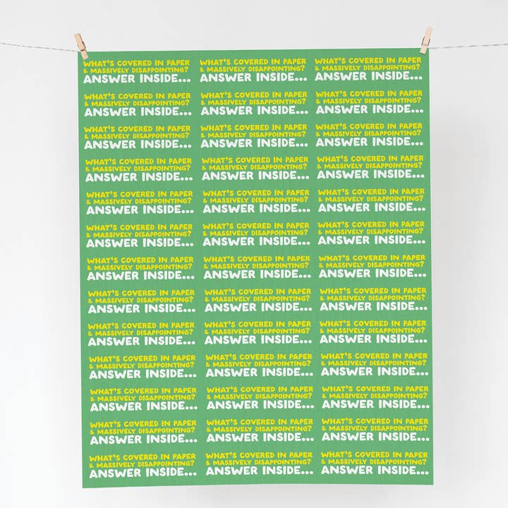 Grappige platte cadeauverpakking van 70 x 50 cm - 'Antwoord' voor wholesale door The Buddy Fernandez Card Company