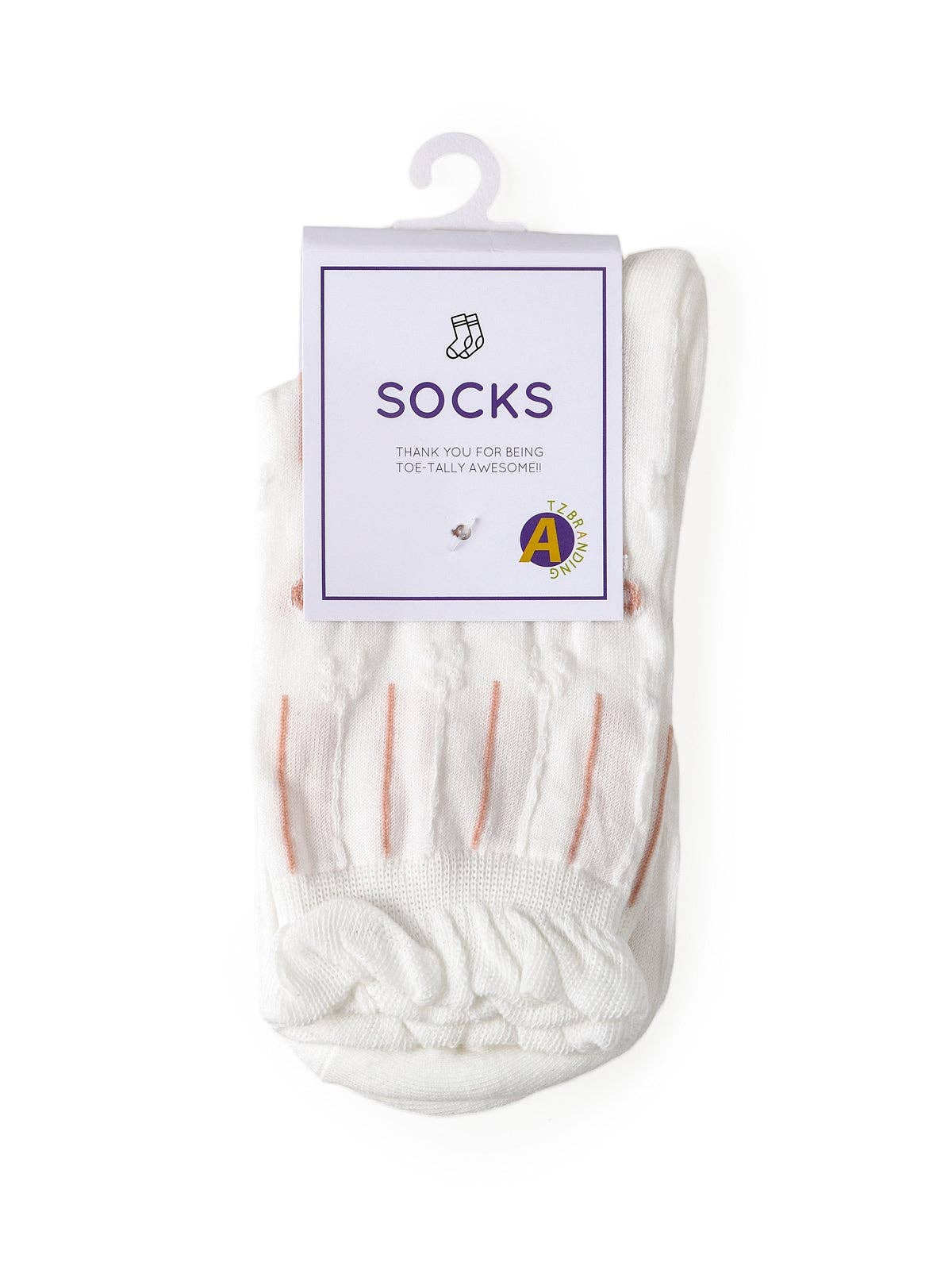 Funkyrel® Atzbranding Limited – Engroshandel Strømper - Dame – Rufia - hvide strømper med rullede kanter til kvinder9