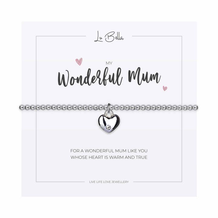 Pulsera de amistad con forma de corazón y sentimientos de My Wonderful Mum para venta al por mayor de Lu Bella
