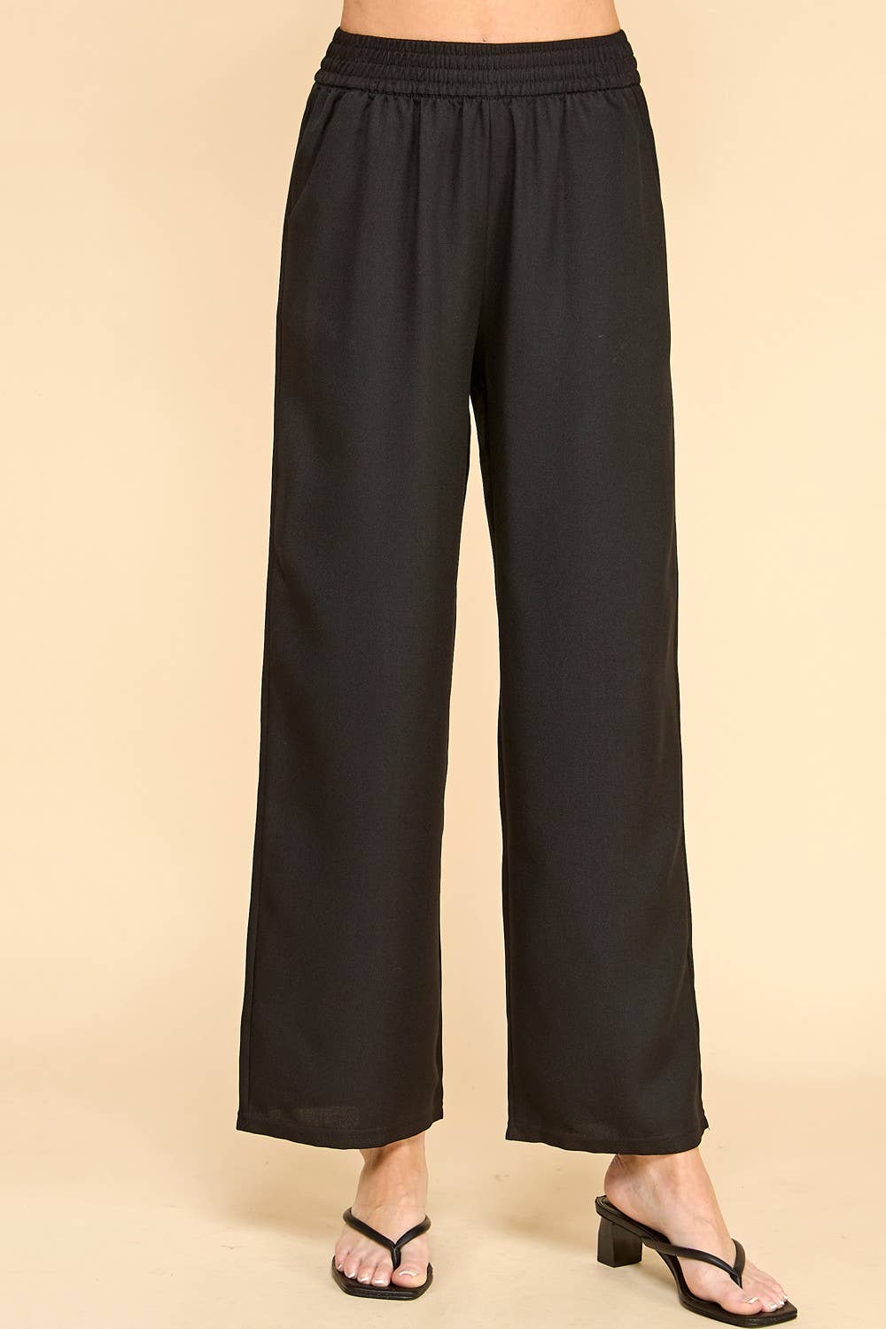 Negro PANTALONES DE PERNERA RECTA SL005 de venta al por mayor en Faire3