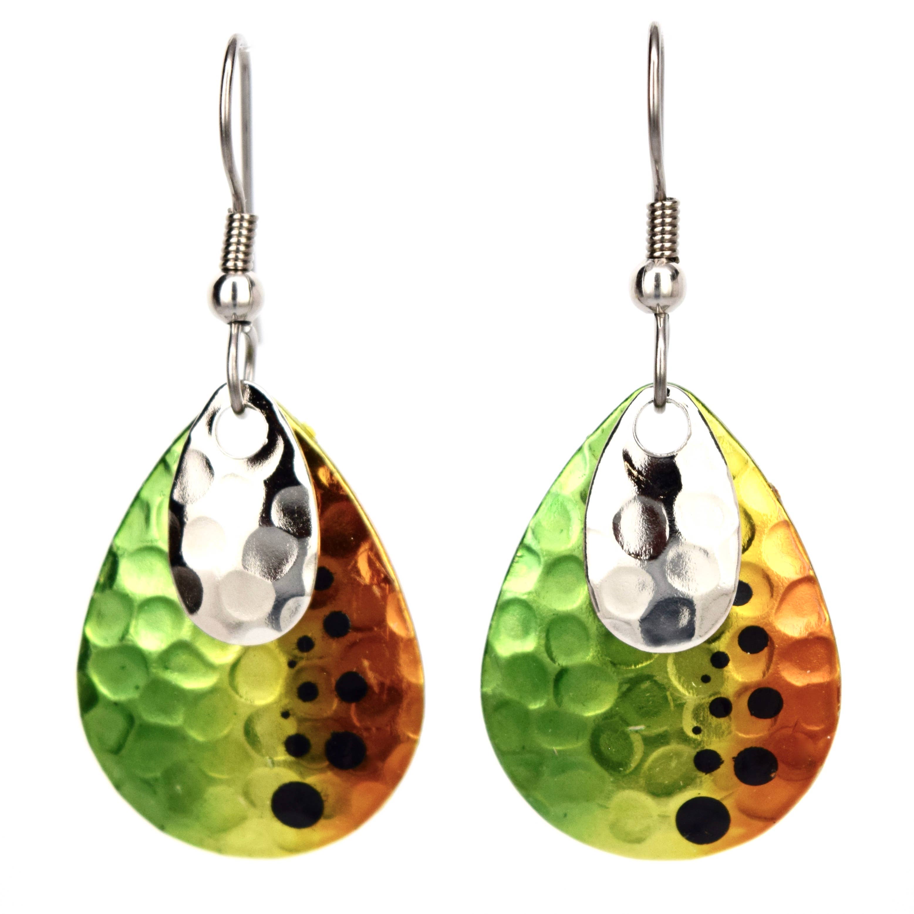 Eye Catching Jewelry - Wholesale Dangle Earrings - Maine Made Fishing Lure Jewelry Earrings Green Multi Color0