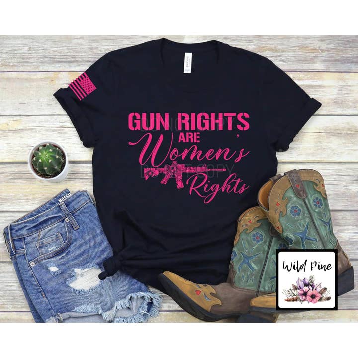 Wild Pine & Company LLC - Wholesale Screen Printed T-Shirt - Women's - Gun Rights are Women's Rights Graphic Tee