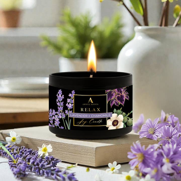 Relax Candle - Lavender + Chamomile for wholesale by Artful Scents