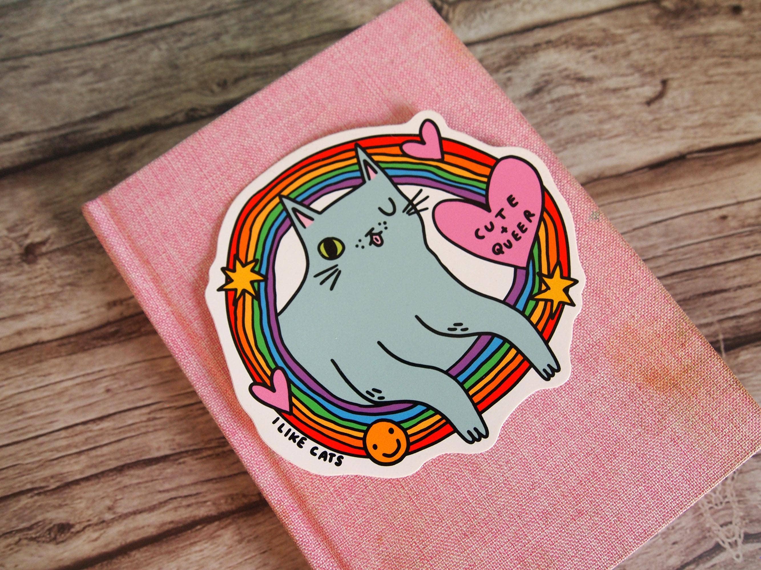 I LIKE CATS - Wholesale Sticker - Cute Queer Cat Rainbow Die Cut Vinyl Sticker4
