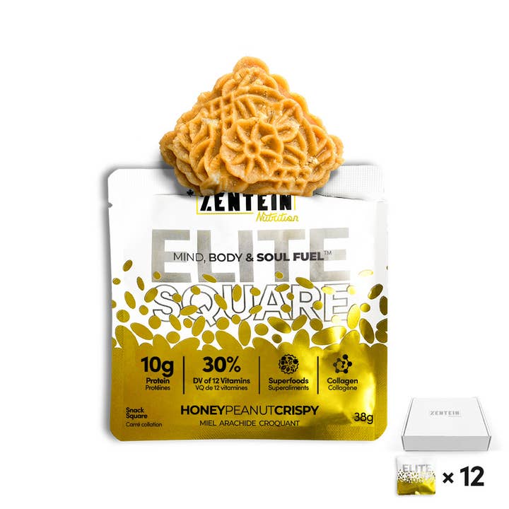 Zentein Elite Squares - Honey Peanut Crispy for wholesale by Zentein Nutrition