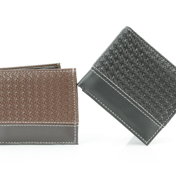 Vegan Braided Wallet with Plain Strip VL 901 for wholesale by Leather Impressions Inc