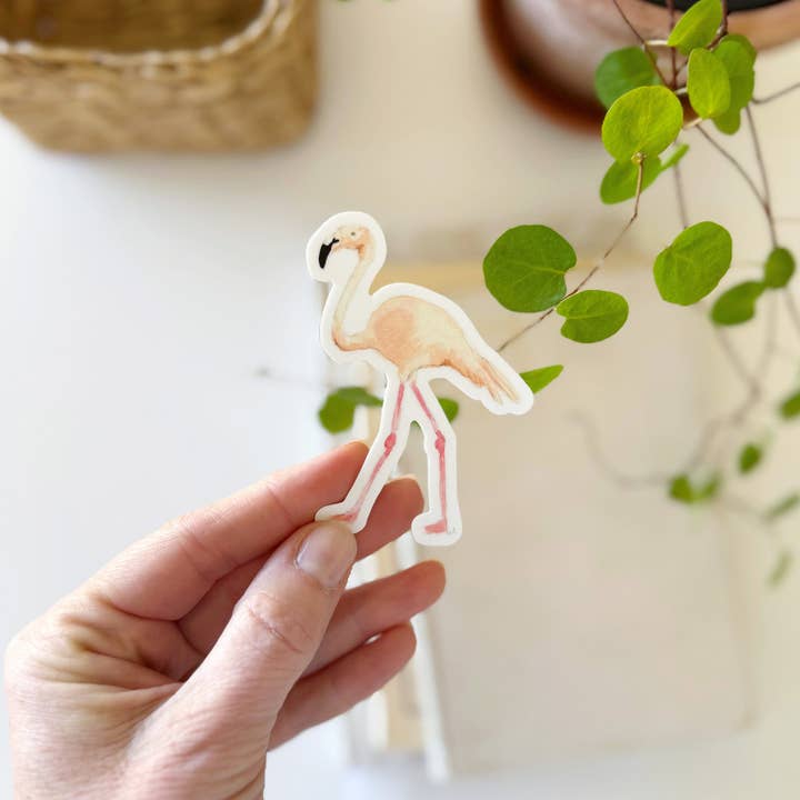 flamingo sticker for wholesale by emily lex studio
