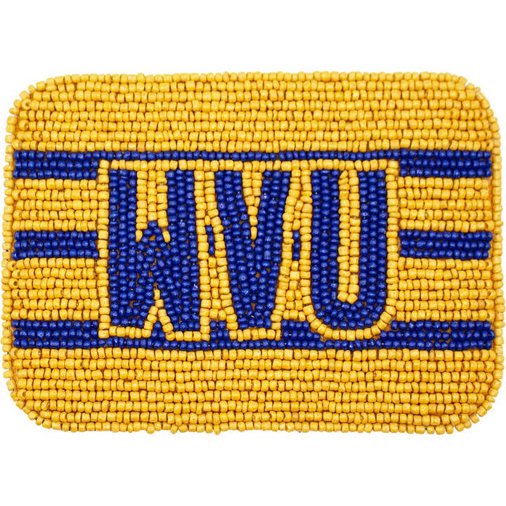 PORTE-CARTE PERLÉ DE L'UNIVERSITÉ DE VIRGINIE-Occidentale pour la vente par Pizzazz, Inc.