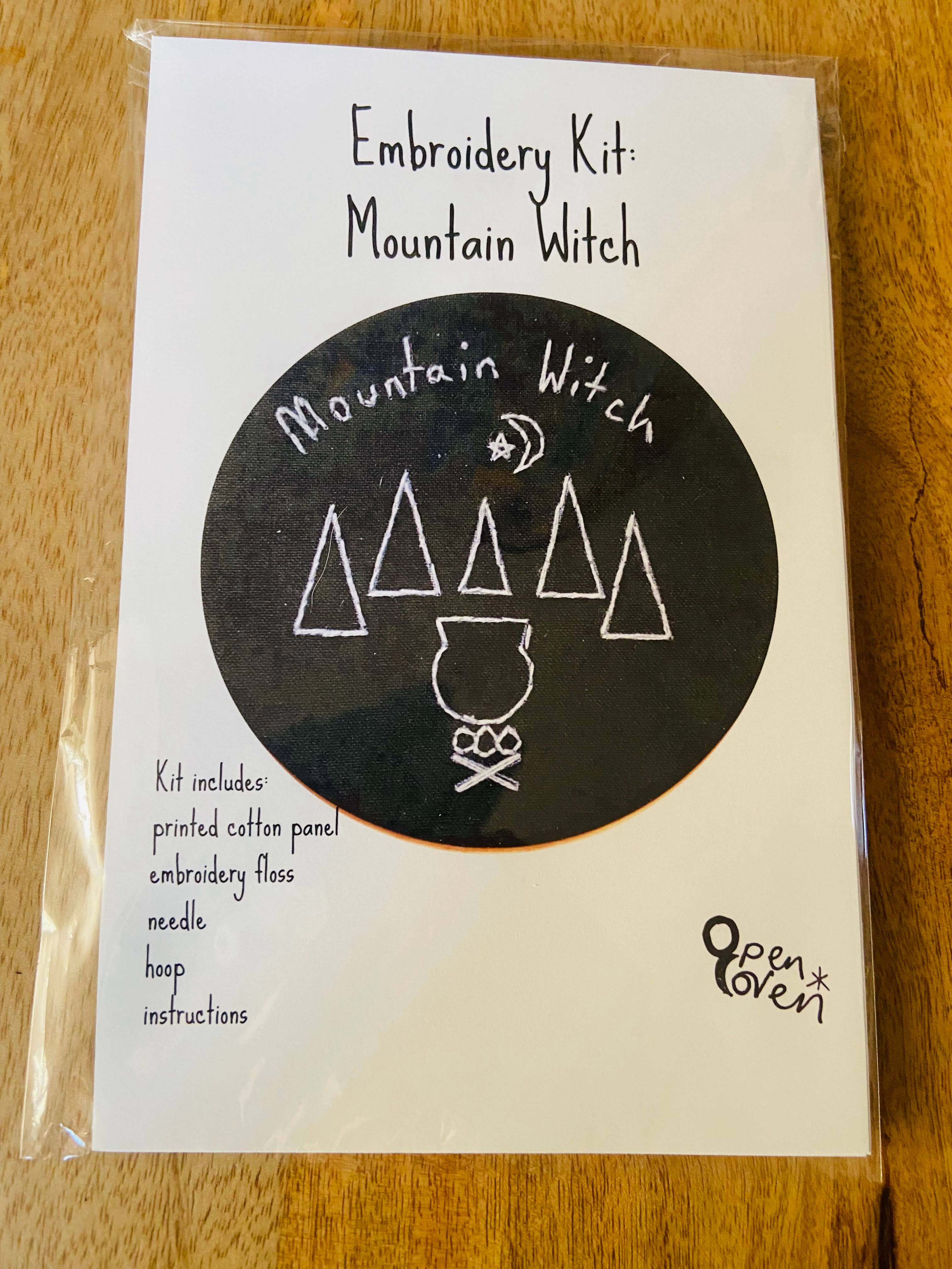 Open Coven - Wholesale Embroidery/Cross Stitch Supplies - Mountain Witch 4 Inch Embroidery Kit1