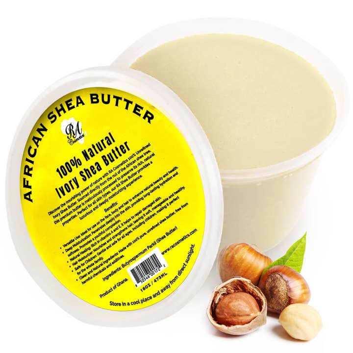 100 % afrikansk sheasmör, solid i elfenbensvit - 453 g för wholesale av RA Cosmetics