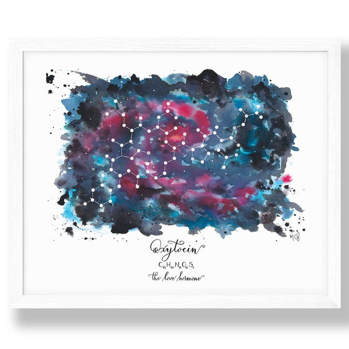 Oxytocin Constellation Watercolor illustration for wholesale by Molly Chidsey Illustration & Design