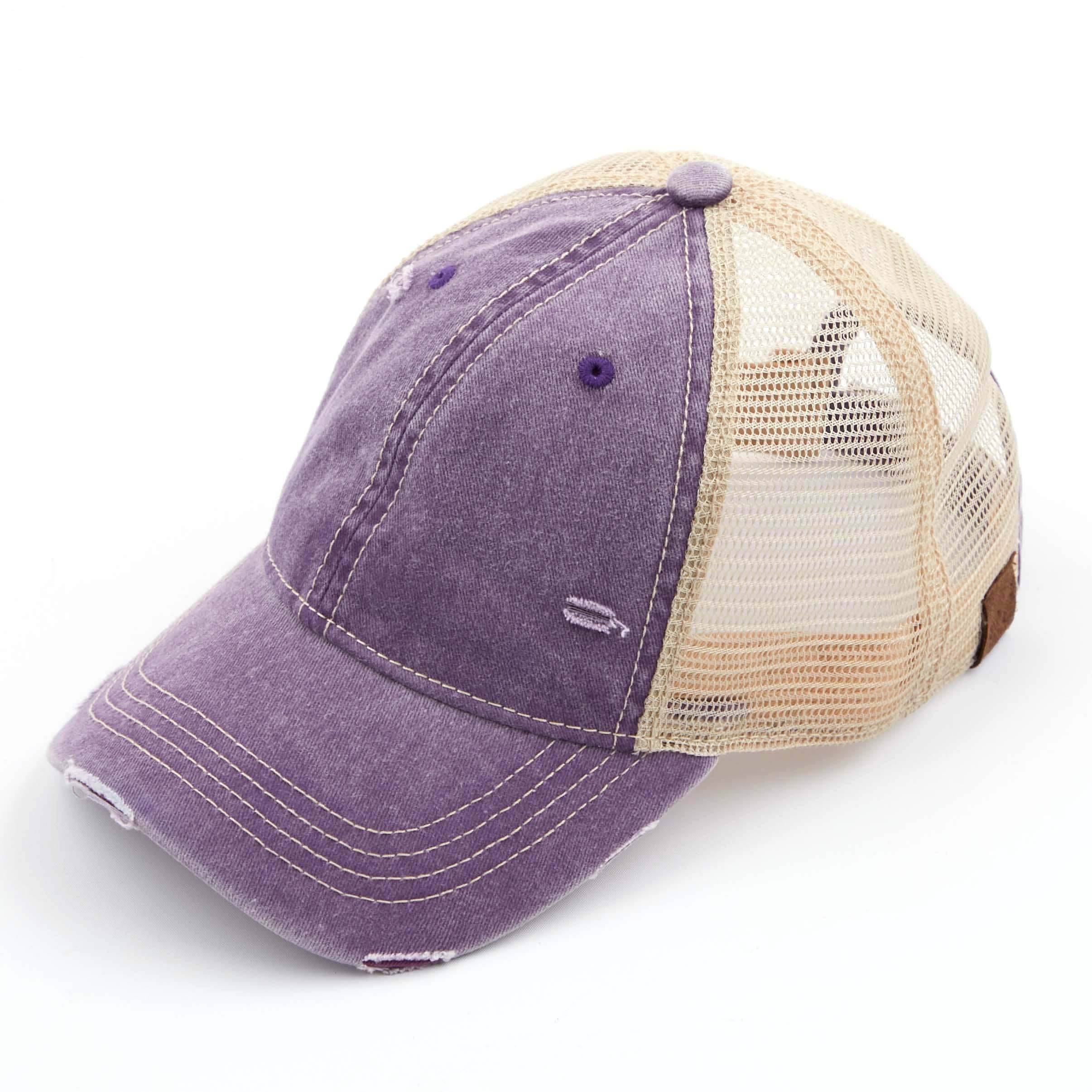 Hana - Wholesale Baseball Cap - Women's - C.C Distressed Washed Mesh Back Baseball Cap7