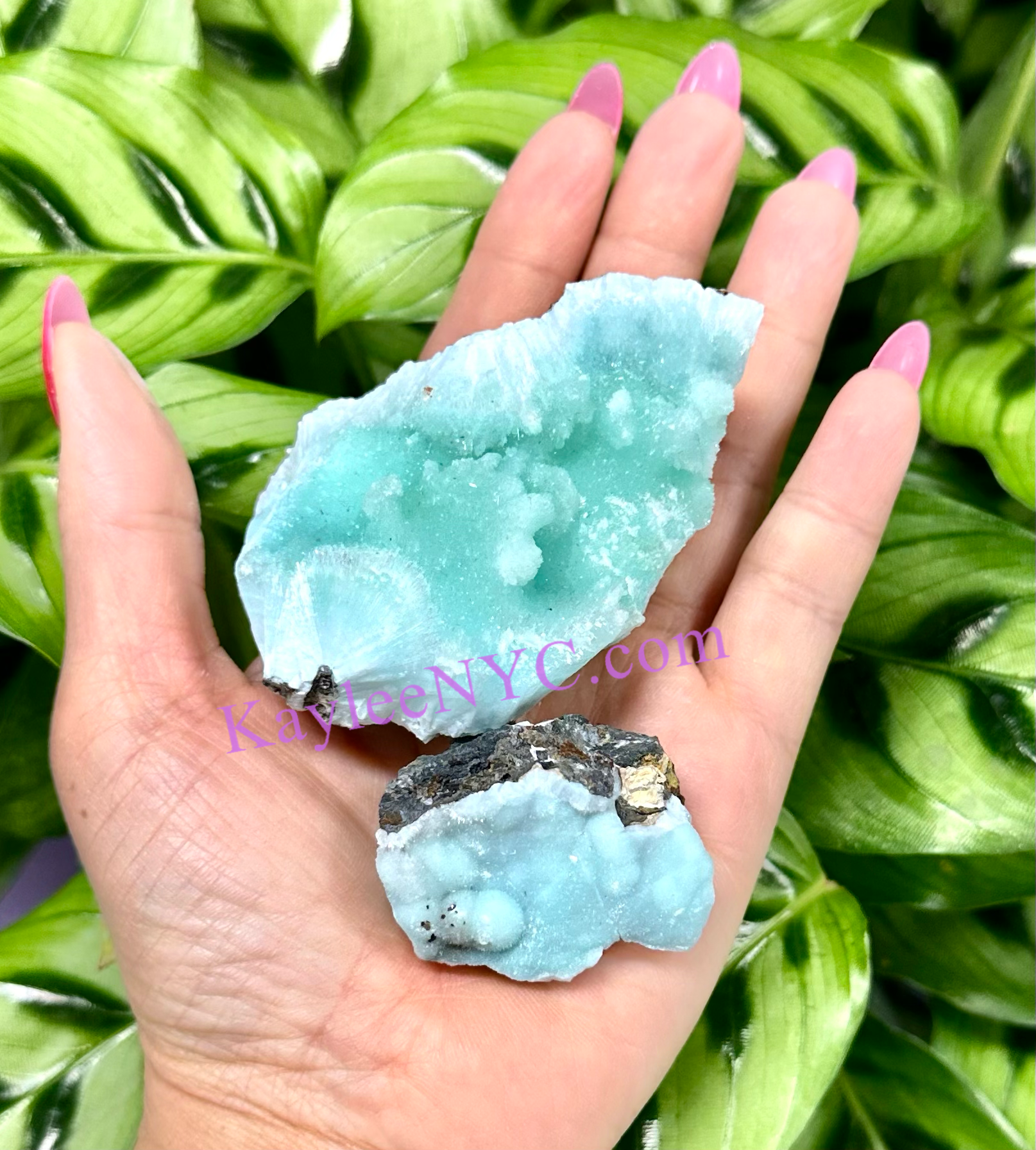 KayleeNYC - Vente Pierre et cristal de spiritualité - Cristal brut de spécimens d'aragonite bleue naturelle de 2 livres4