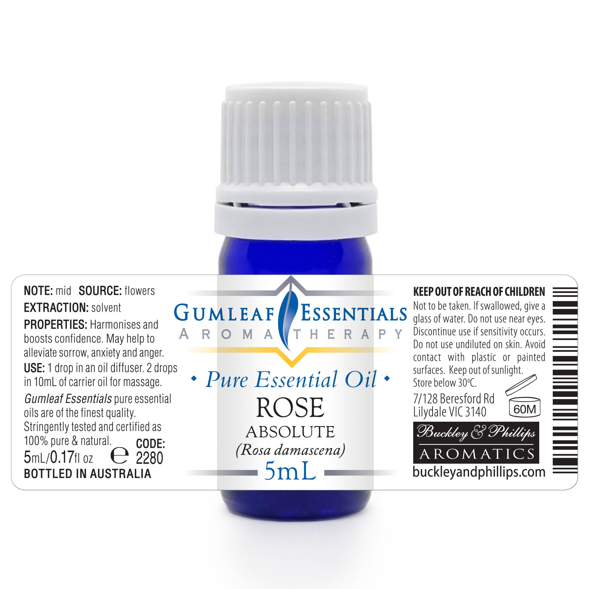 Buckley & Phillips Aromatics - Wholesale Essential Oil - Rose Absolute Essential Oil 5ml2