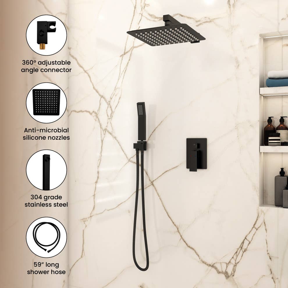 Ayna Decors - Wholesale Shower Head - Ayna Decors Modern Dual Function Rain Shower System8