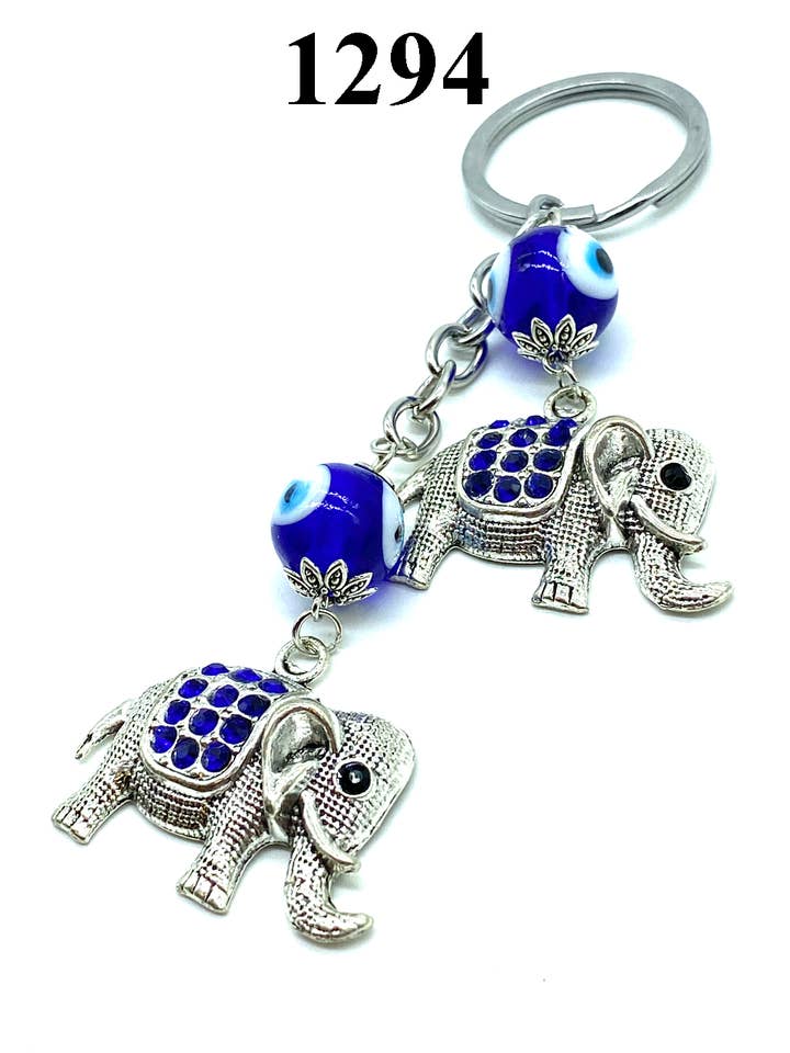 Porte-clés éléphant Evil Eye #1294 pour la vente par Lucky Eye