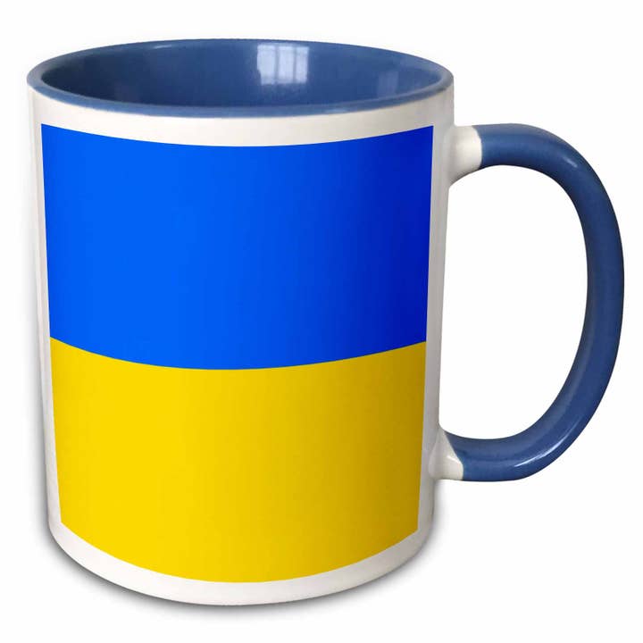 11oz tvåfärgad blå mugg flagga av Ukraina - ukrainsk blå och för wholesale av 3dRose
