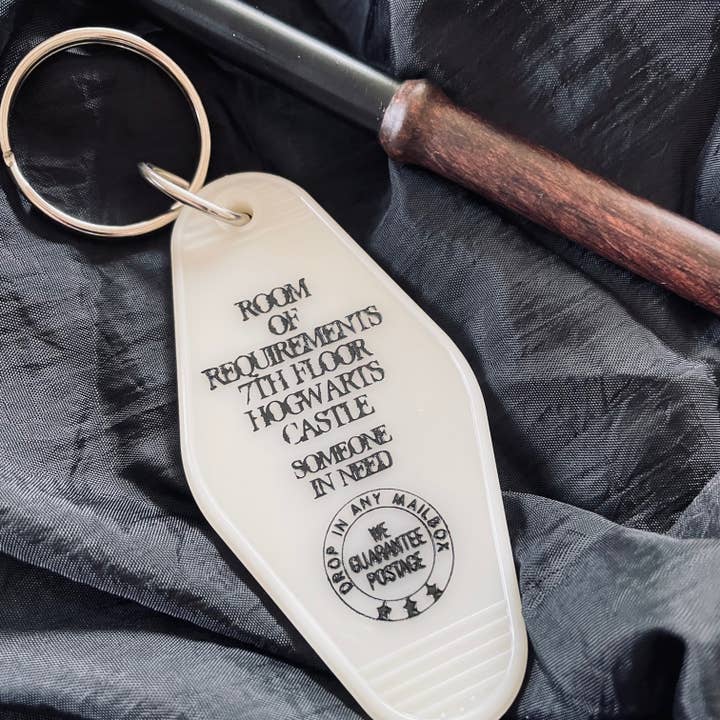 Motel Key Fob - Room of Requirements (Harry Potter) for wholesale by The 3 Sisters Design Co.