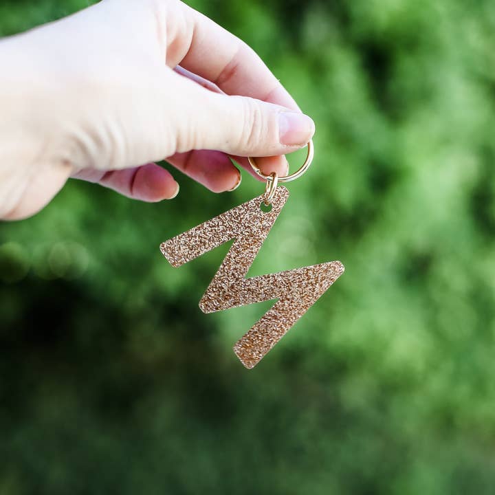 Lucky Feather - Wholesale Keychain - Women's - Glitter Keychain - Letter - M3