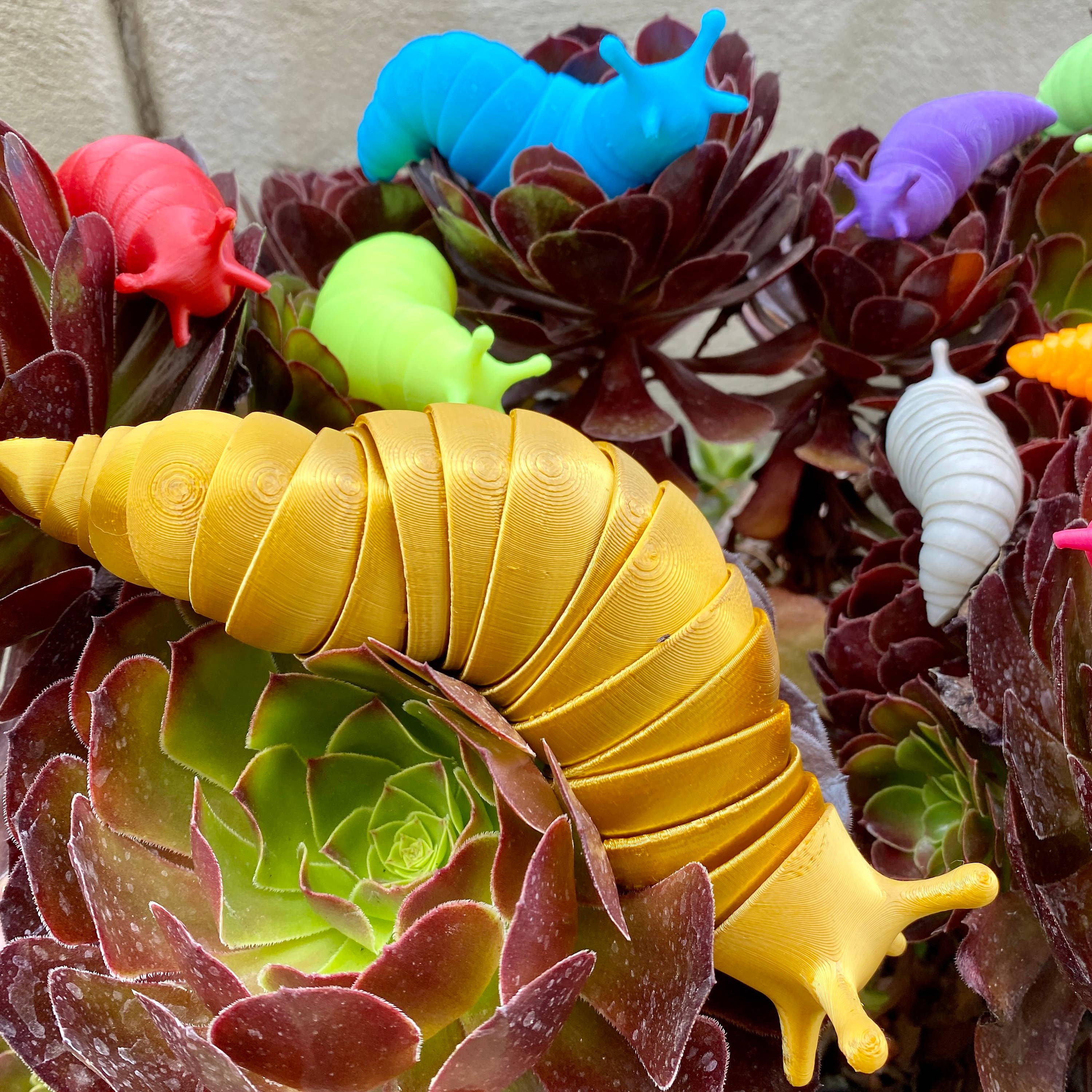 NumanPrints - Wholesale Fidget Toy - Kids - Articulated Slug 3D Printed Moveable fidget3