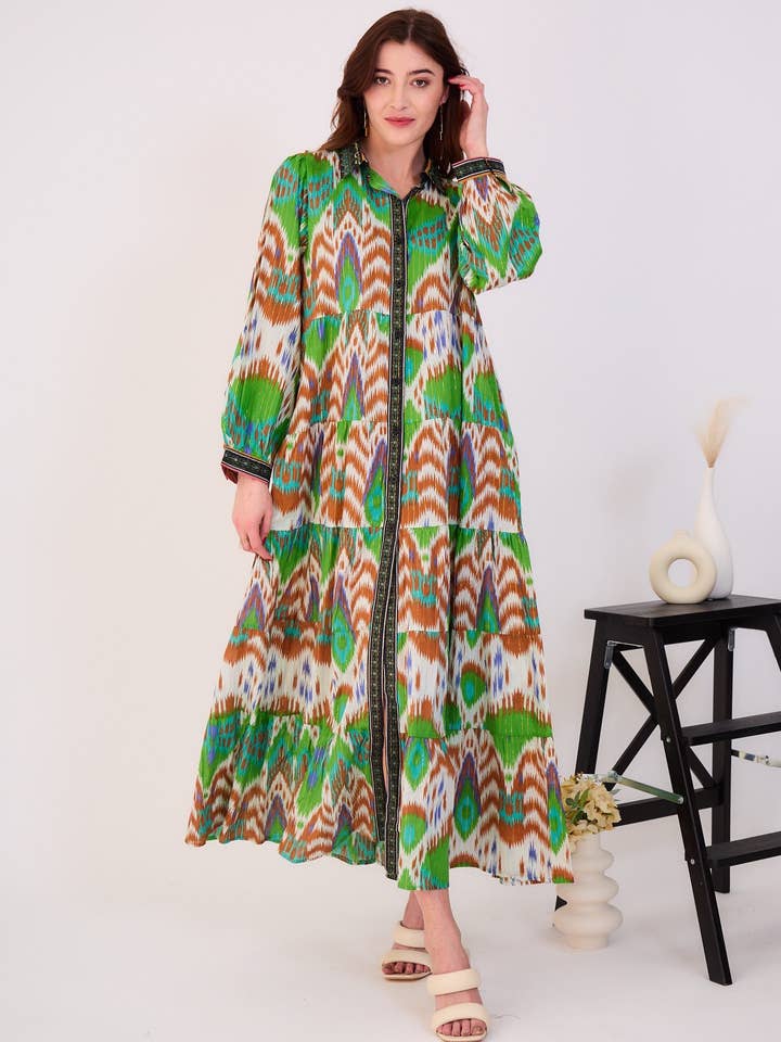 Robe longue bohème en coton Lurex - Orice pour la vente par Orice