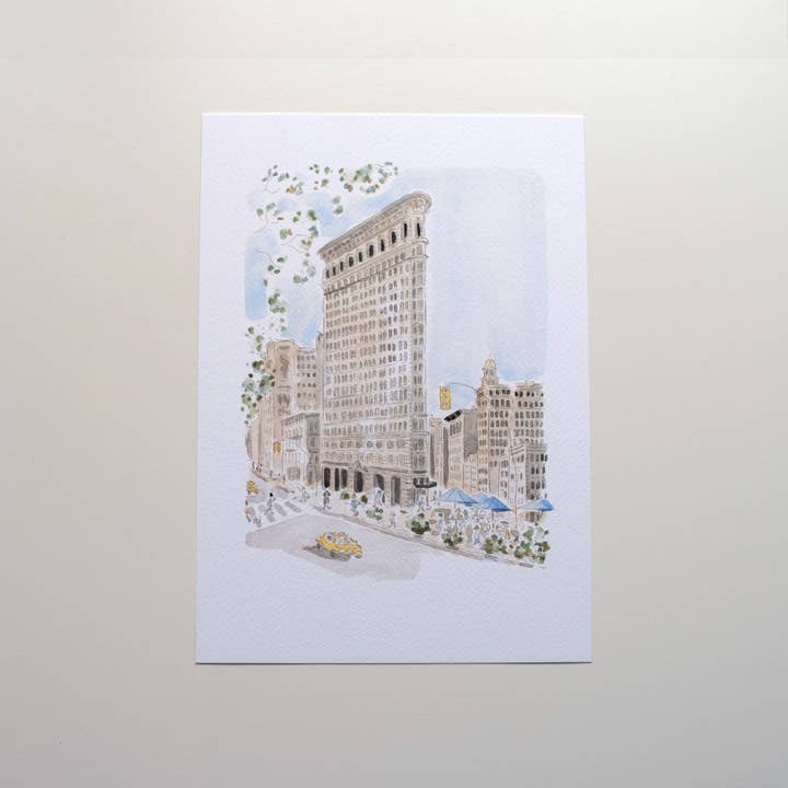 New York Flat Iron Print for wholesale by Home-Drawn illustrations by Aurélie