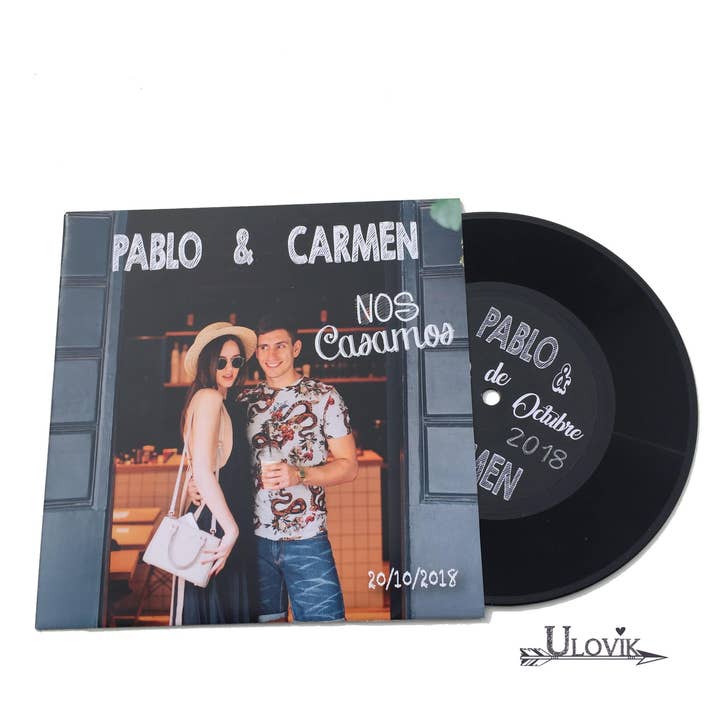 Bryllup Invitation Vinyl Record „Nosotros“ for engroshandel hos Ulovik