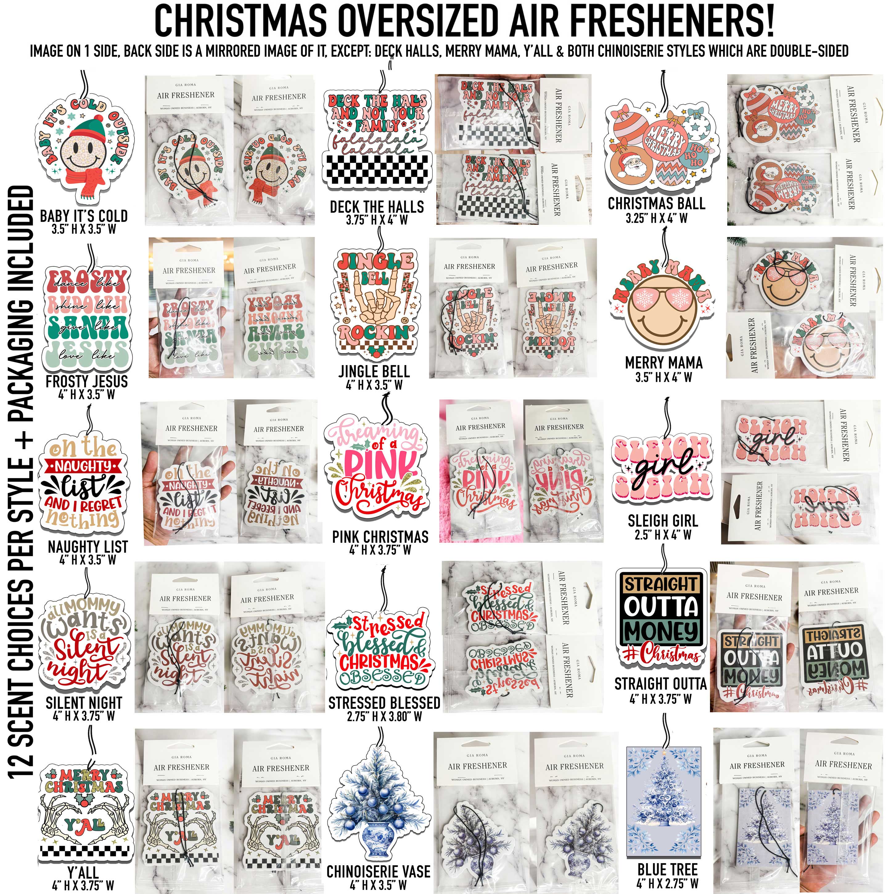 Gia Roma - Vendita all'ingrosso Deodorante per auto - Donna - Regali di Natale rosa unici, freschi natalizi per donna70