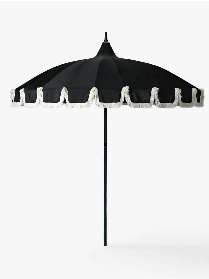 Ombrellone da giardino nero - frange per la vendita all'ingrosso da parte di Garden Glory