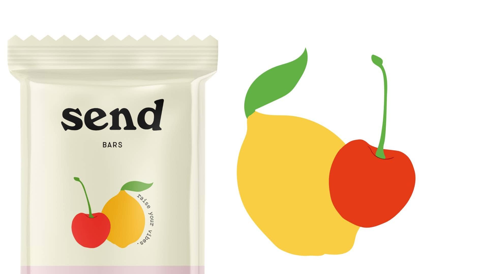 Send Bars - Wholesale Snack Bar - Lemon Cherry Superfood Protein Bars - Single Caddy (8 bars)2