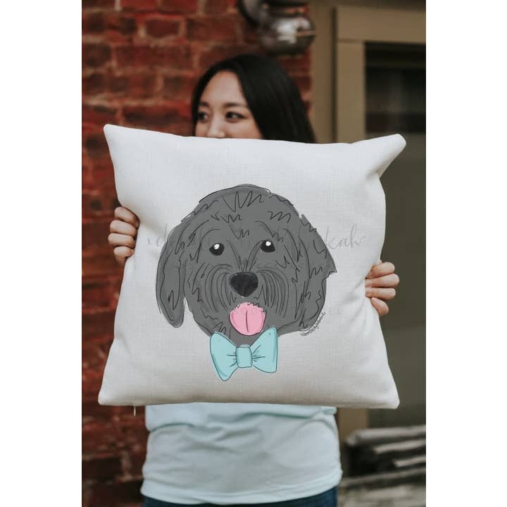 Doodles By Rebekah - Wholesale Throw/Decorative Pillow - Golden Doodle Square Pillow1