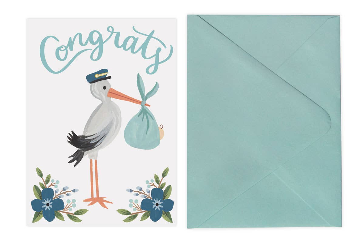 LoveLight Paper - Wholesale Baby Card - Stork Congrats - Card2
