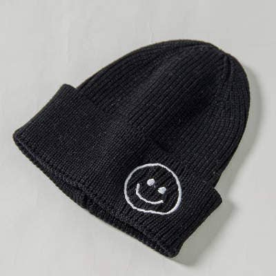 Unisex Baby Beanie/ Knitted Hat- Black for wholesale by land of petite
