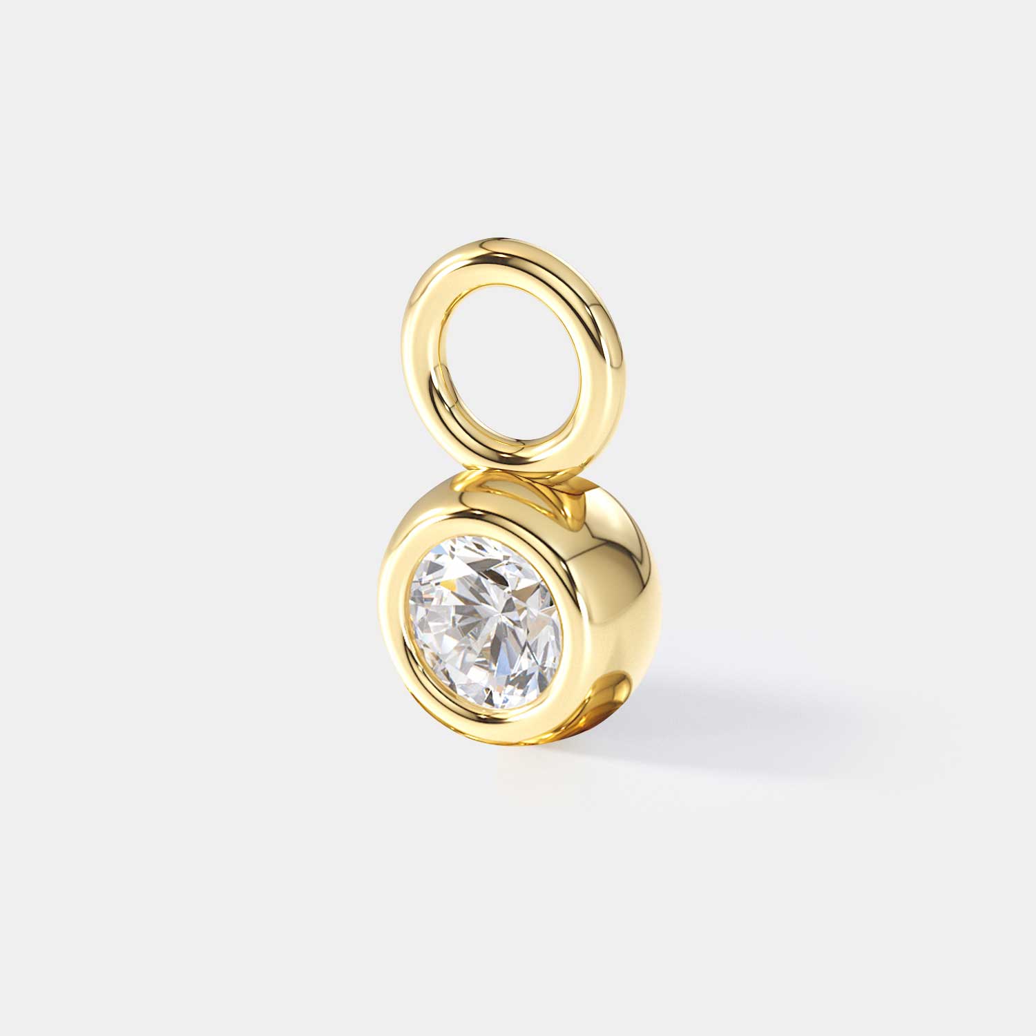 Hey Babe LA - Wholesale Single Earring - 🌟 ROUND BEZEL LAB GROWN CHARM0