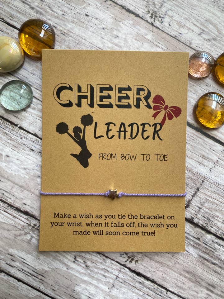 Cheerleader, Cheer wish bracelet for wholesale by Lillydesigncrafts