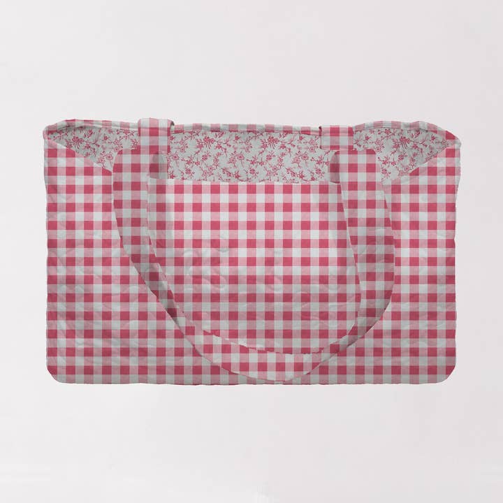 Mala Acolchoada Xadrez Fúcsia Anthia por atacado de Ida Mae Home