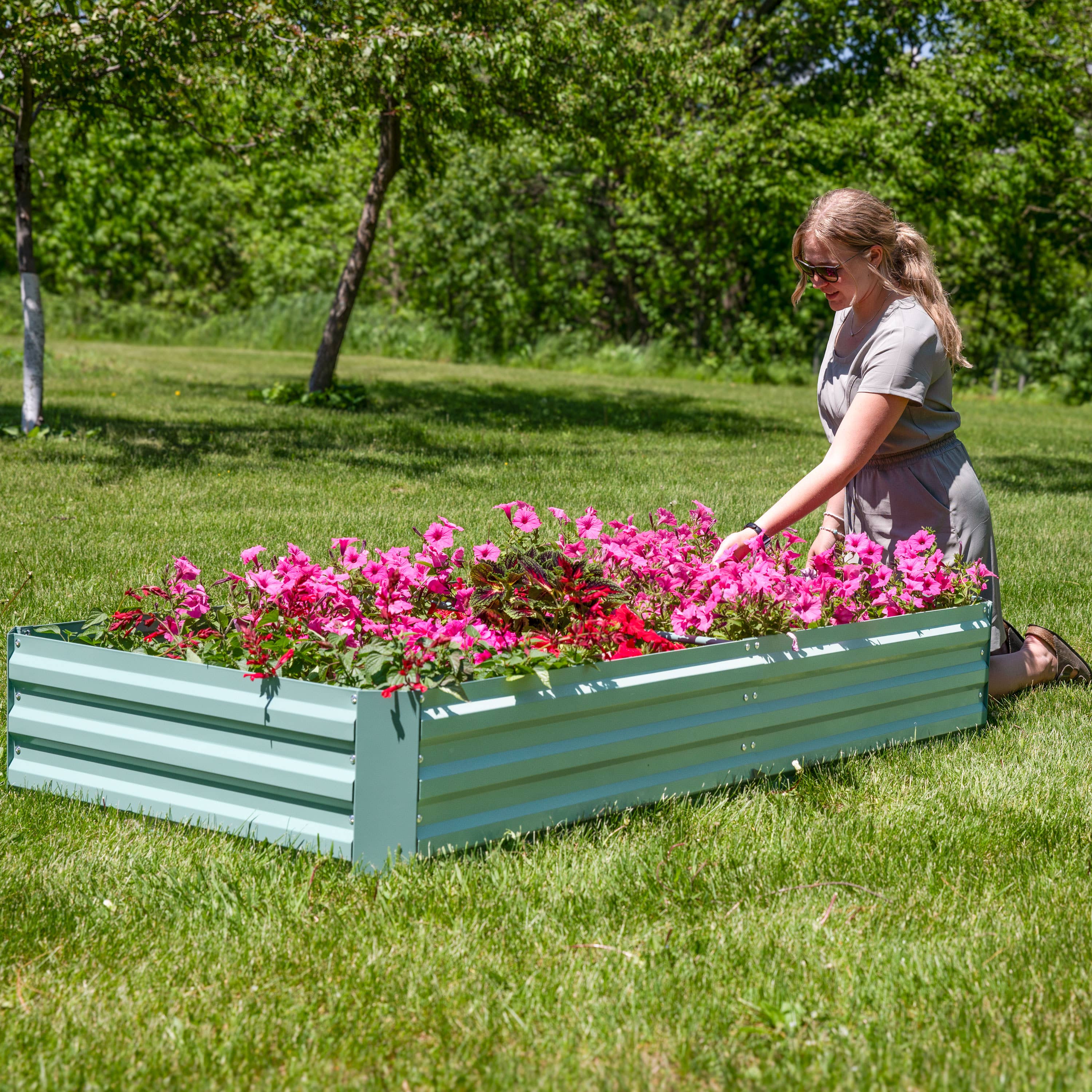 Sunnydaze Decor - Wholesale Planter Box - Steel Rectangle Raised Garden Bed - 3' x 6' - Green4