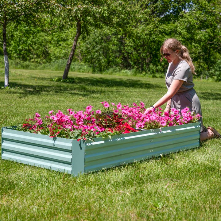 Sunnydaze Decor - Wholesale Planter Box - Steel Rectangle Raised Garden Bed - 3' x 6' - Green4