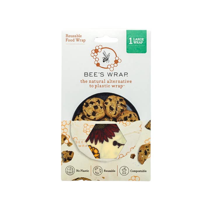 Bee's Wrap - Wholesale Food Storage Container - Large Wrap - Meadow Magic, Vegan wax3