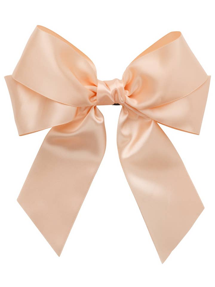Pony/clip met grote strik - Petal Peach voor wholesale door Project 6 NY Kids